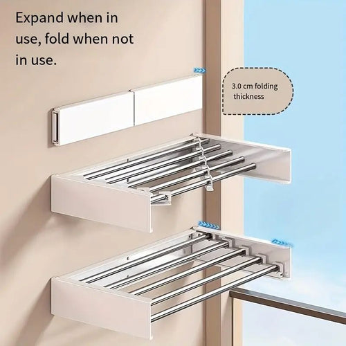 DryFold Wall Rack – expands when in use, folds to 3 cm when not